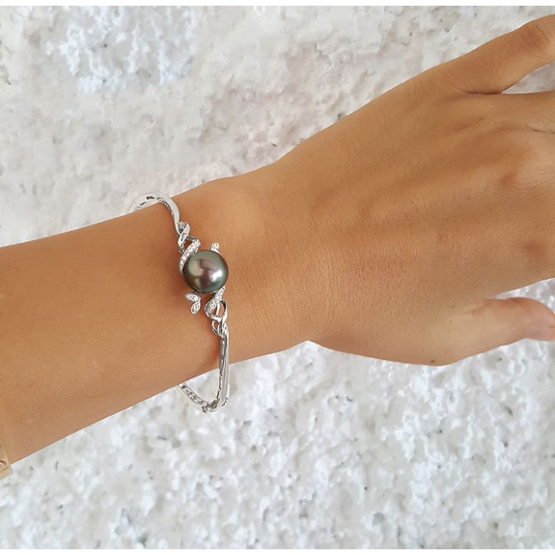 Bracelet perle de Tahiti noire - 10/11mm - GEMME - 5