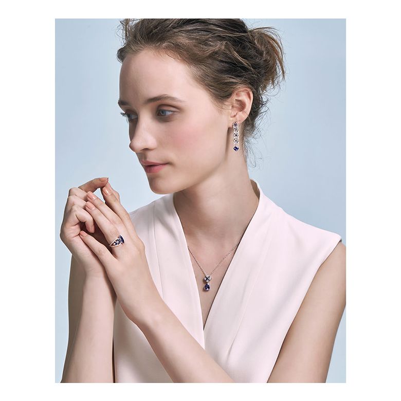 Bague Mère Nature - Saphir bleu - Or rose, diamant - 5