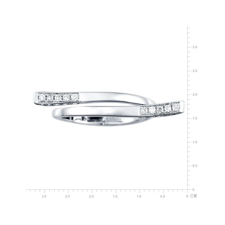 Bague anneau type pendentif. Cœur or blanc diamants | Polichinelle - 4