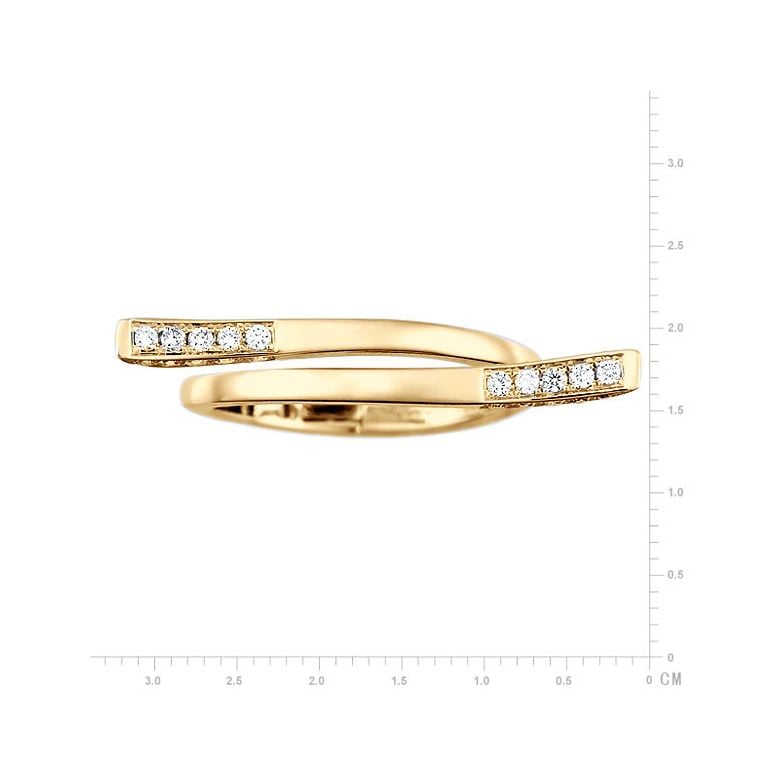 Bague anneau type pendentif. Cœur or jaune diamants | Polichinelle - 3