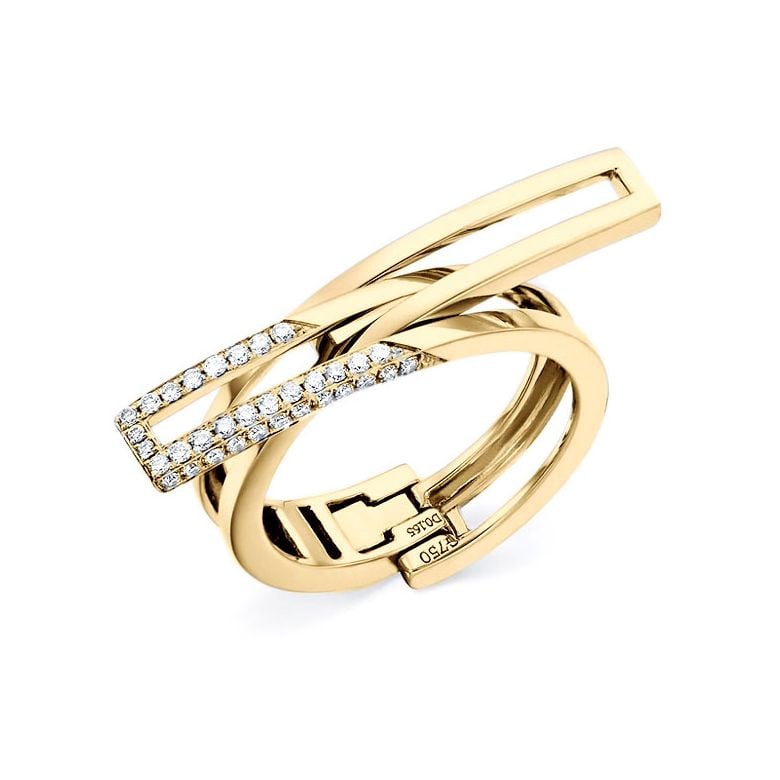 Bague anneau d'exception. Pendentif or jaune diamants forme cœur | Exception - 1