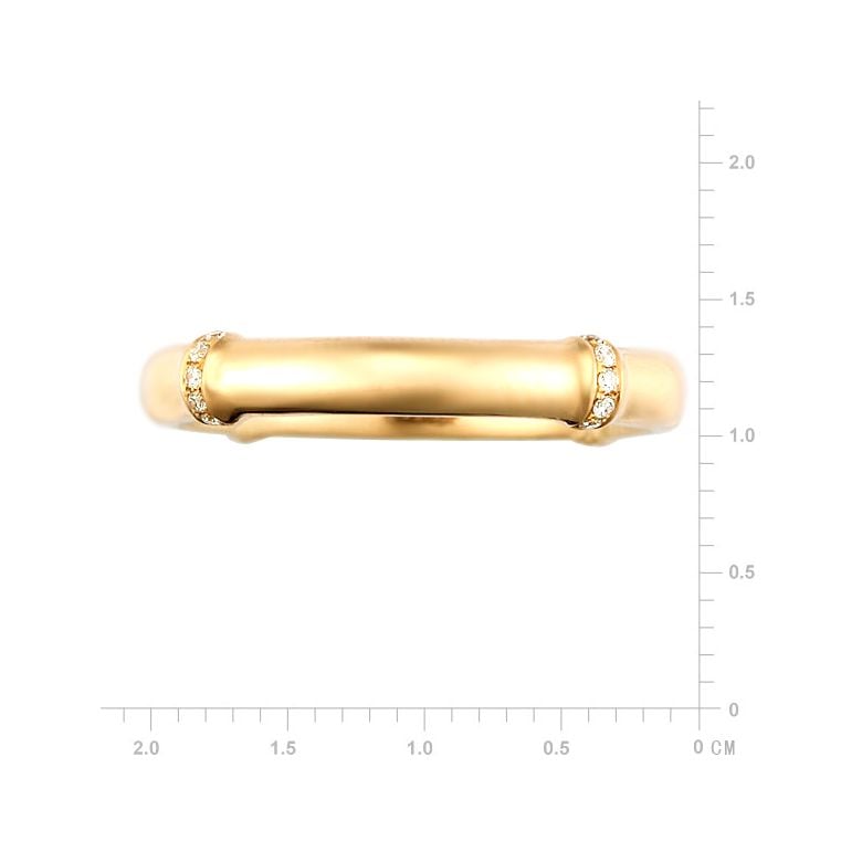 Bague bambou or jaune 18cts - Anneau de luxe et diamants | Bambou - 2