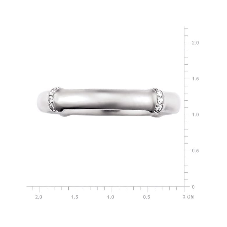 Bague bambou or blanc 18cts - Anneau de luxe et diamants | Bambou - 2
