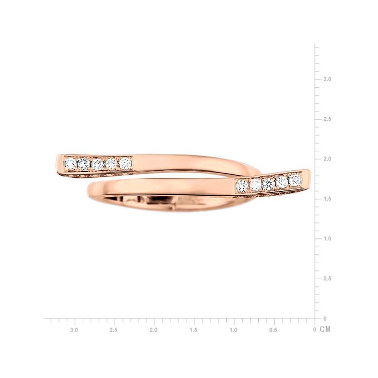 Bague anneau type pendentif. Cœur or rose diamants | Polichinelle - 3