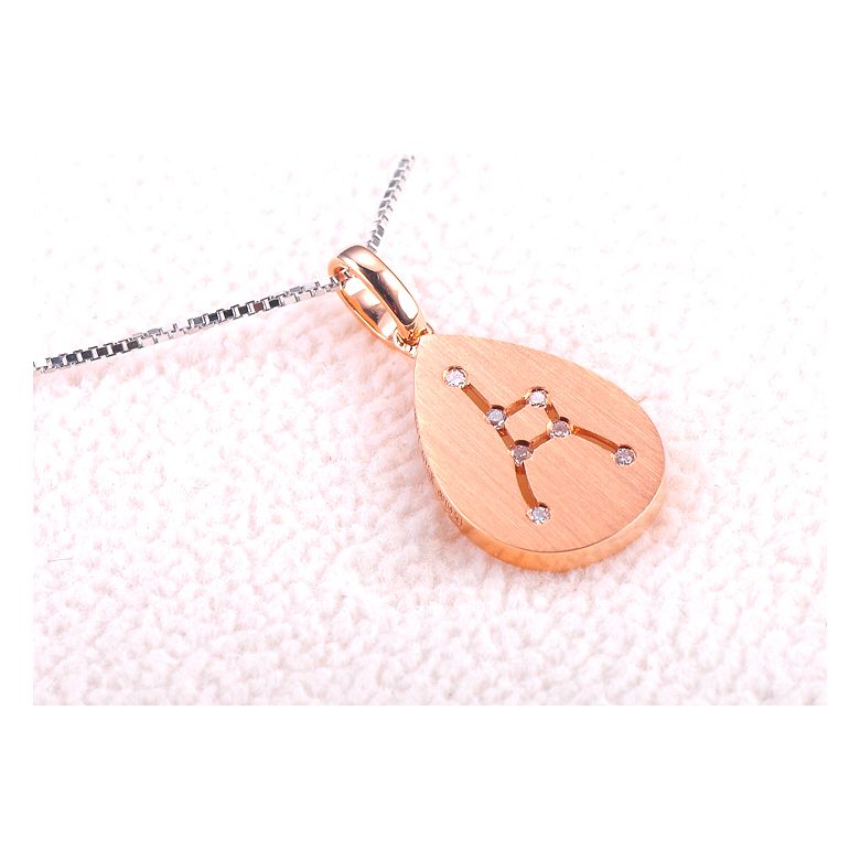 Pendentif astrologique - Constellation du cancer - Or rose, diamants - 2