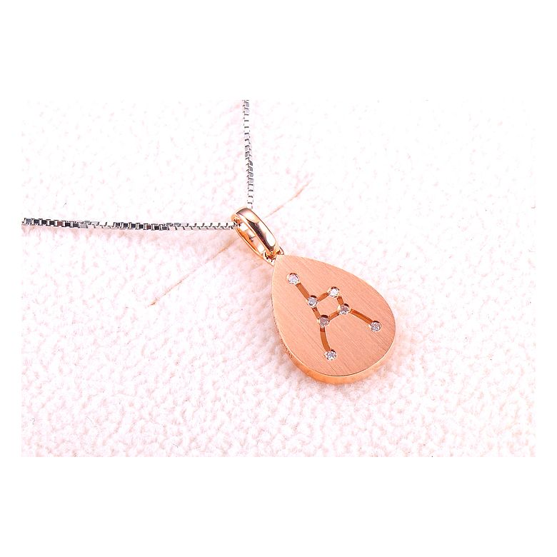 Pendentif astrologique - Constellation du cancer - Or rose, diamants - 4