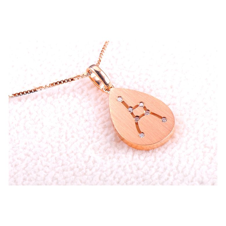 Pendentif astrologique - Constellation du cancer - Or rose, diamants - 2