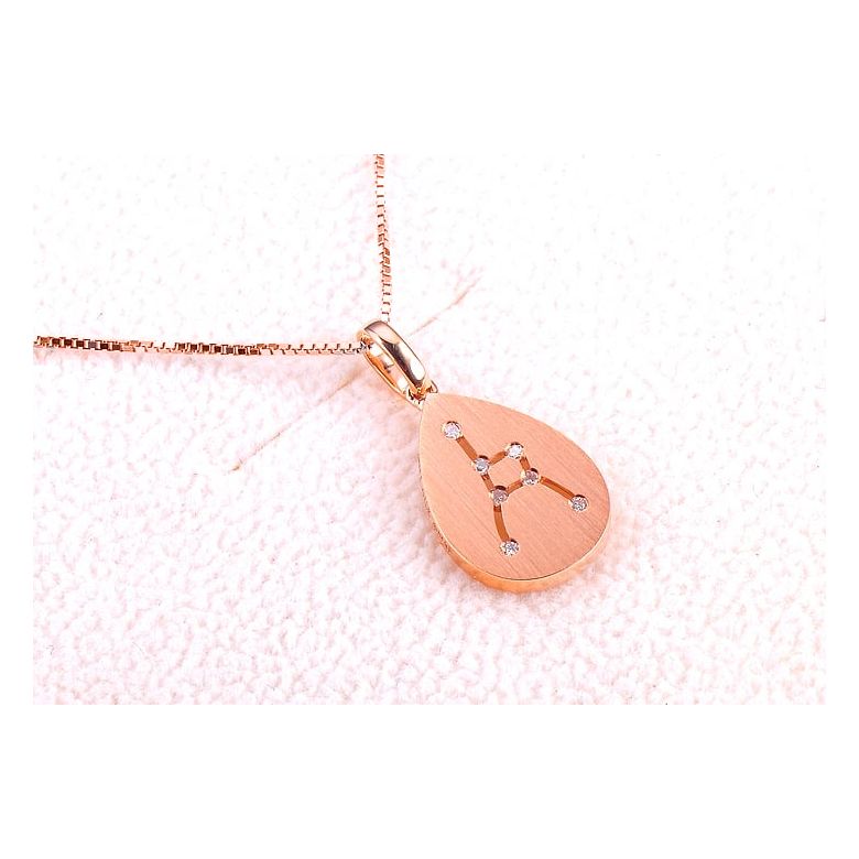 Pendentif astrologique - Constellation du cancer - Or rose, diamants - 4