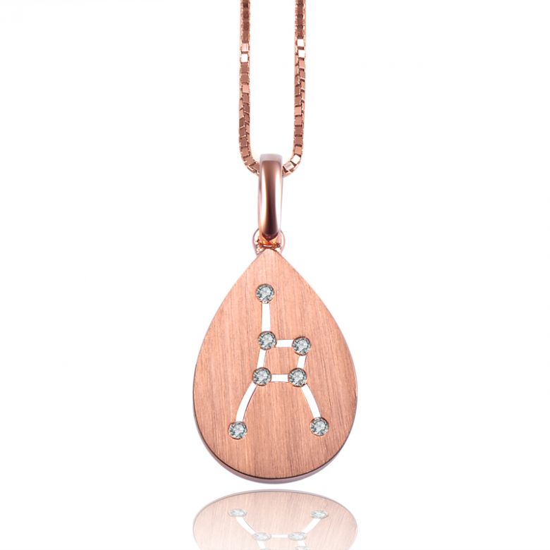Pendentif astrologique - Constellation du cancer - Or rose, diamants - 1