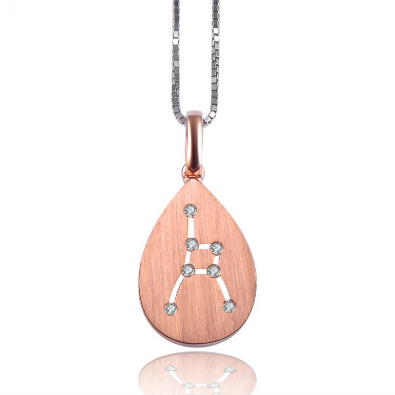 Pendentif astrologique - Constellation du cancer - Or rose, diamants - 1