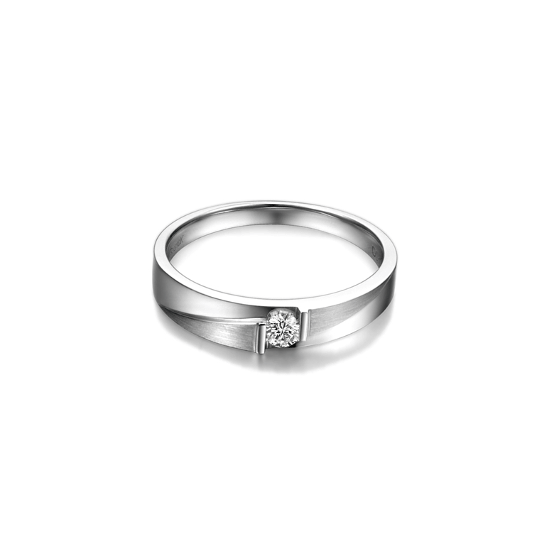 Alliances diamants sertissage demi clos - Métal or blanc 18cts - Duo - 2