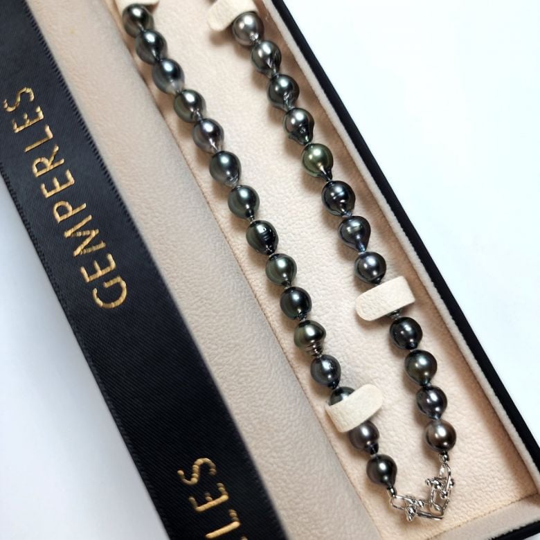 Collier Horizon Noir en Perle de Tahiti baroque pour homme - 5