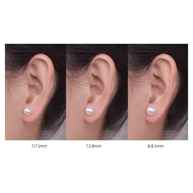 Boucles d'oreilles perles Akoya blanches - 7/7.5mm - AAA - Or jaune - 5