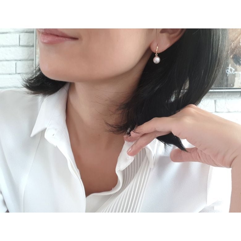 Boucles d'oreilles perles - Perle de culture - Akoya - Or jaune - 2