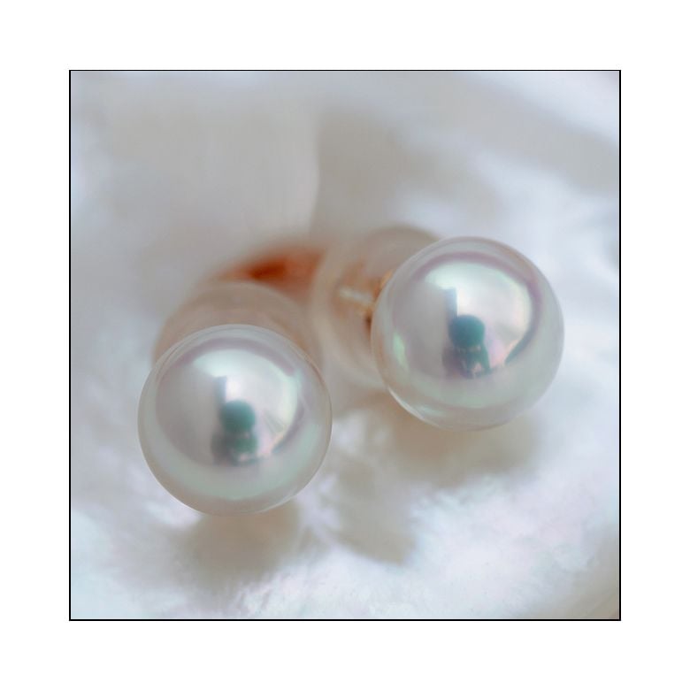 Boucles d'oreilles perles Akoya - 7/7.5mm - GEMME - Or blanc - 3