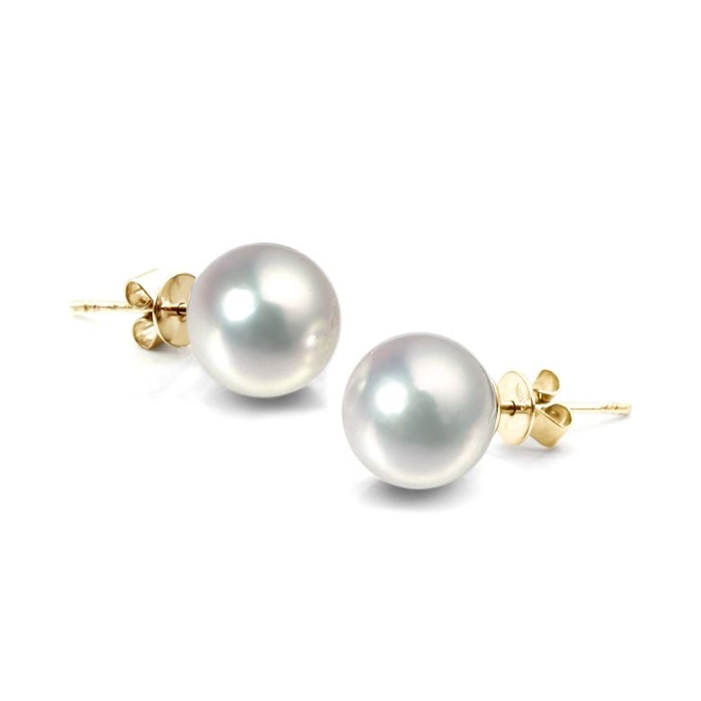 Boucles d'oreilles perles Akoya blanches - 8/8.5mm - AAA - Or jaune - 1