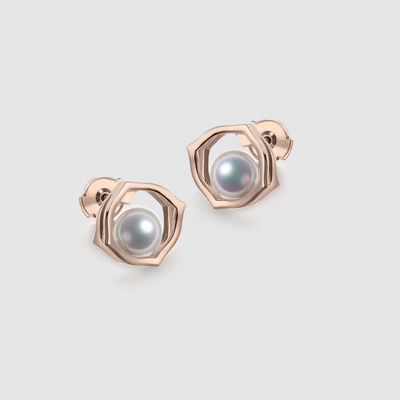 Boucle d oreille perle de culture - Perle Akoya Or rose - Coco Chanel - 3