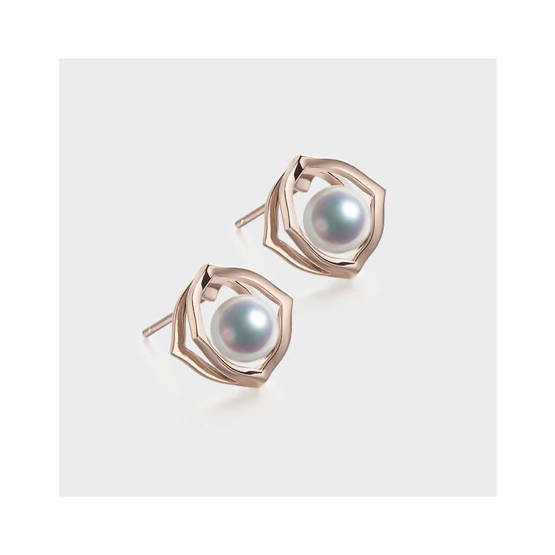 Boucle d oreille perle de culture - Perle Akoya Or rose - Coco Chanel - 5