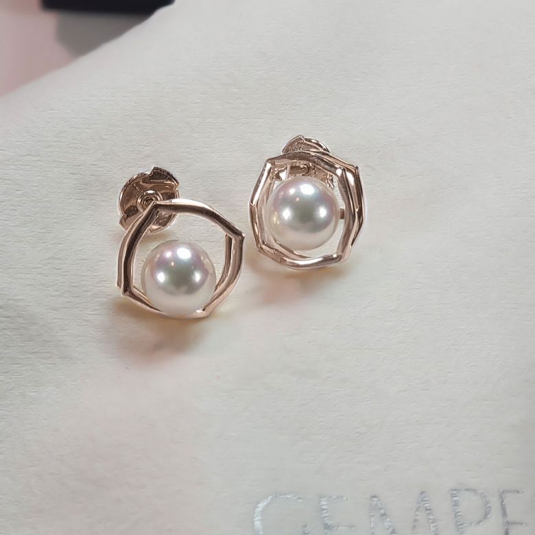 Boucle d oreille perle de culture - Perle Akoya Or rose - Coco Chanel - 6