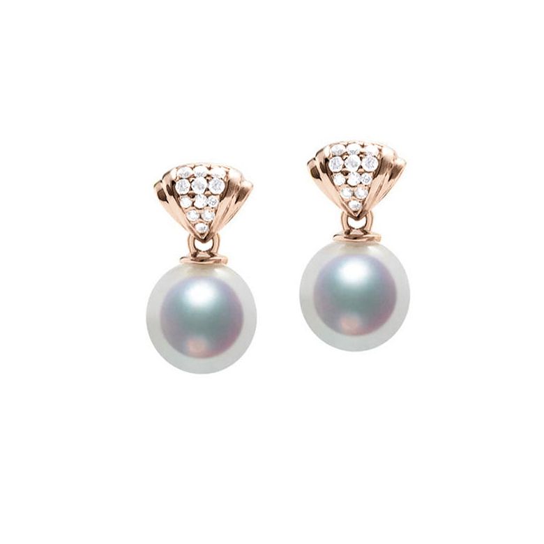 Pendant d'oreille - Perle Akoya or rose - Sarah Bernhardt  - 1