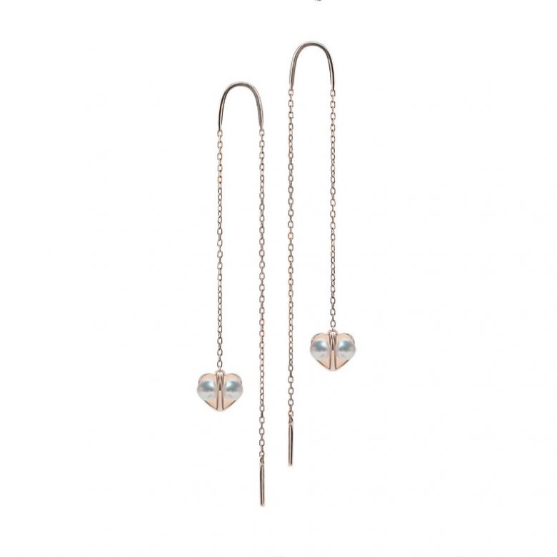 Boucles Oreilles Trèfle 4 Perles or rose - 3