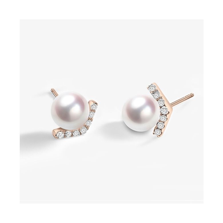 Boucles Oreilles Réflexion or rose - 2
