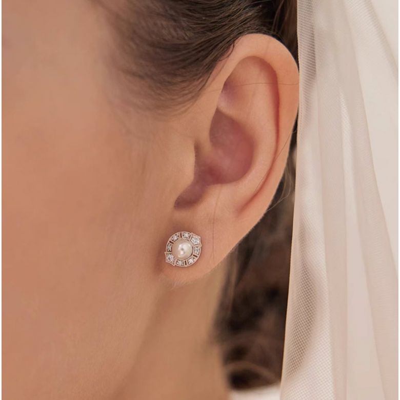 Boucles d'Oreilles Géométria Préciosa or rose - 4