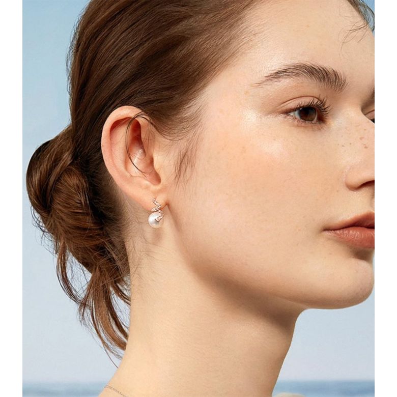 Ondine Boucles pendantes or rose - 2