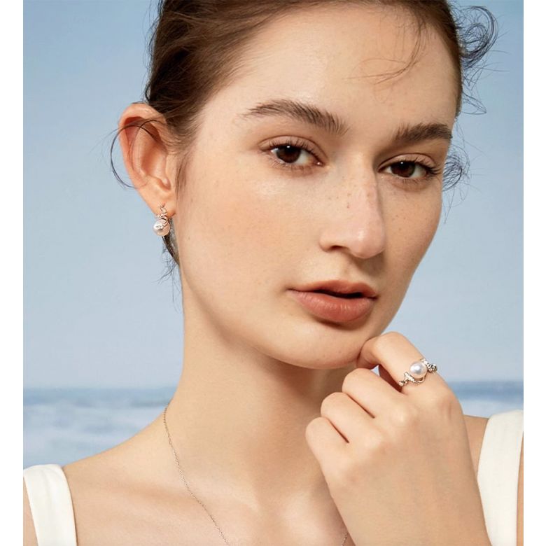 Ondine Boucles pendantes or rose - 3