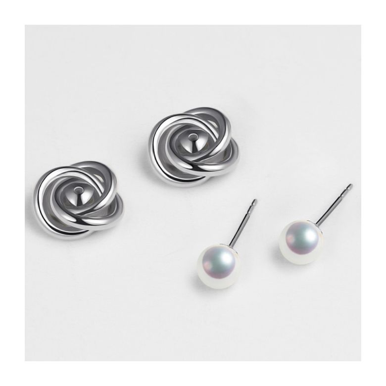 Boucles oreilles Chiyoko Or blanc. Perles Akoya Japon 6/6.5mm AAA - 2