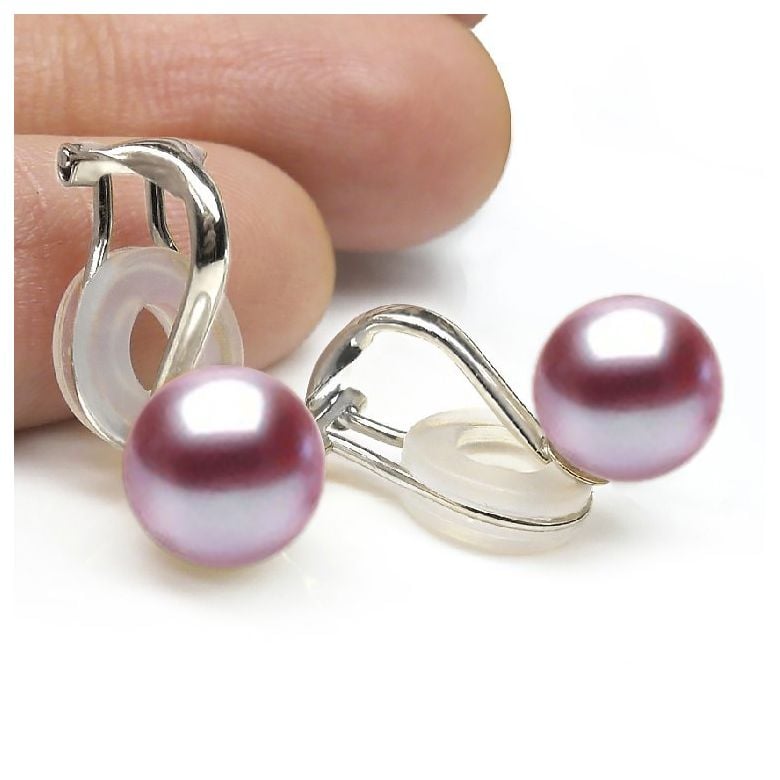 Boucle d oreille clip - Boucle oreille clip or blanc perle - 7