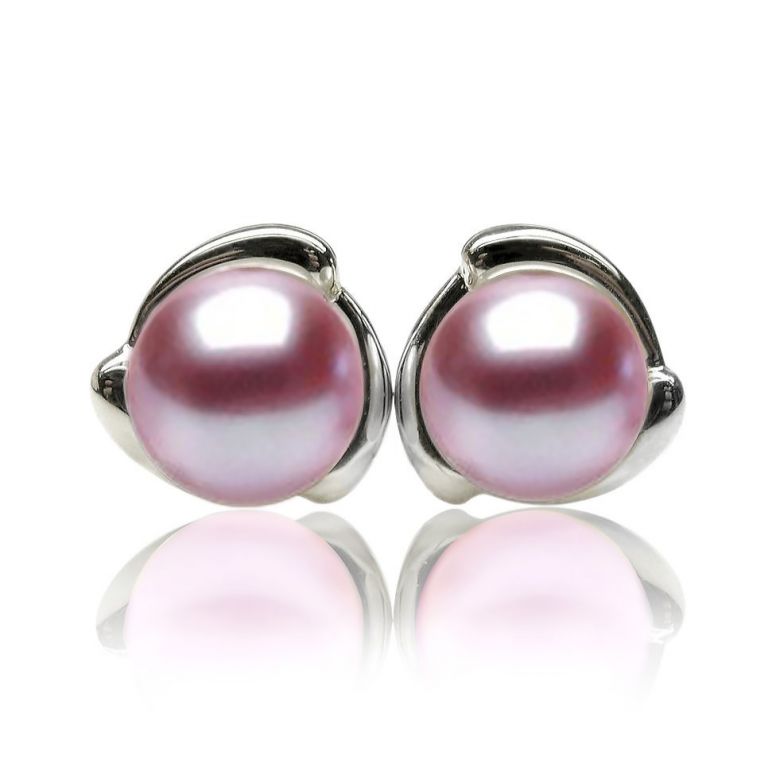 Boucles d'oreilles style classique - Perles de culture, or blanc - 6