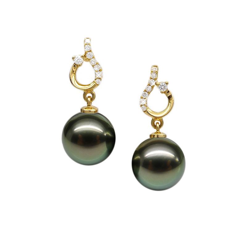 Boucles d'oreilles classiques - Perles de Tahiti 10-11mm GEMME - Or jaune - 1