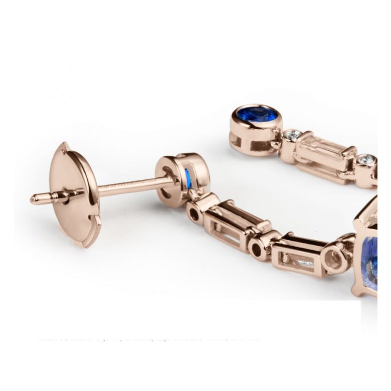 Boucle d oreille Élisabeth Ière - Saphir, diamant & Or rose - 5