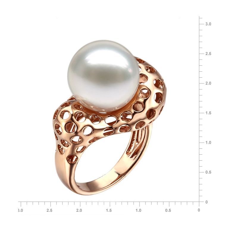 Bague chaloupée corail rose starlette - Perle des mers du sud - 5