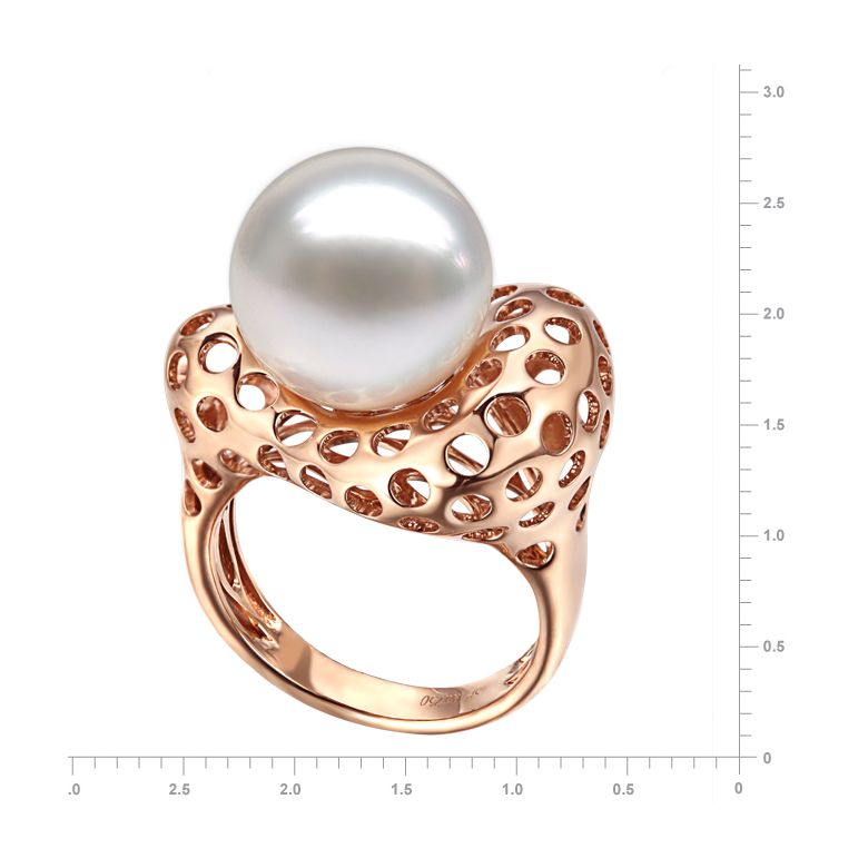 Bague chaloupée corail rose starlette - Perle des mers du sud - 6