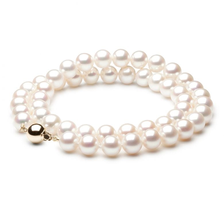 Collier perle mariage - Noces de perles - Perle blanche - 8/8.5mm - 2