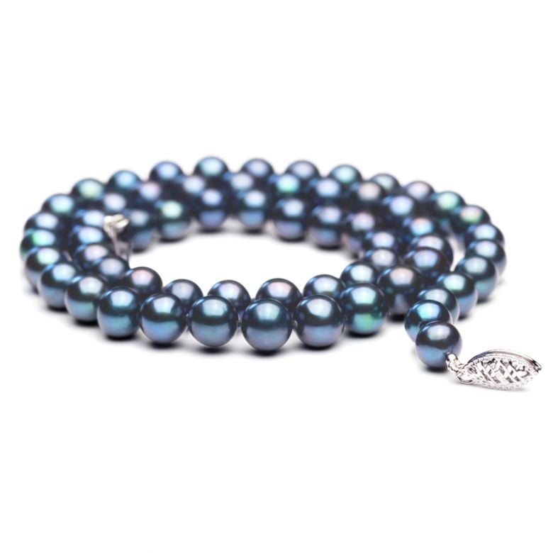 Collier Perle de Culture Noire. 7.5/8mm, AAA - 3