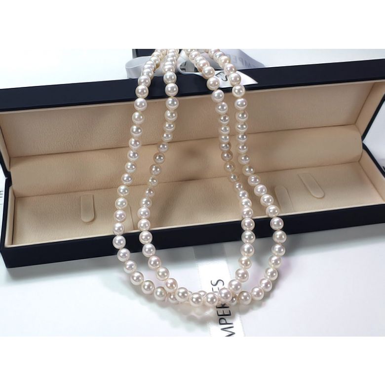 Collier Zig Zag or blanc - 1