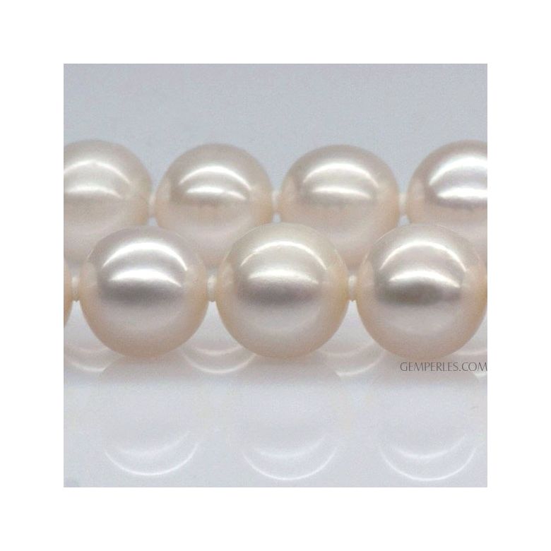 Collier Perles de Culture 10.5/11.5, AAA or blanc - 3
