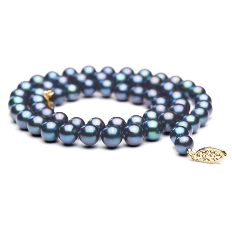 Collier Perle de Culture Noire. 7/7.5mm, AAA or jaune - 3