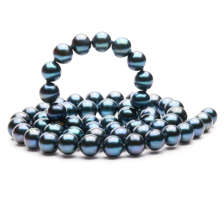 Collier Perle de Culture Noire. 7/7.5mm, AAA or jaune - 5
