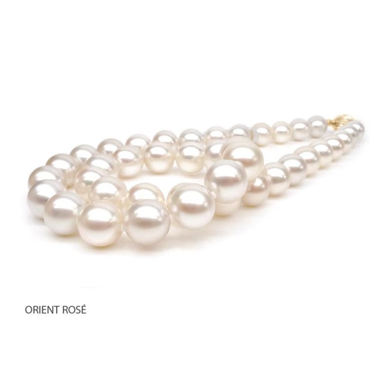 Collier grosse perle - Collier mariage perle blanche - 9.5/10.5mm or jaune - 5