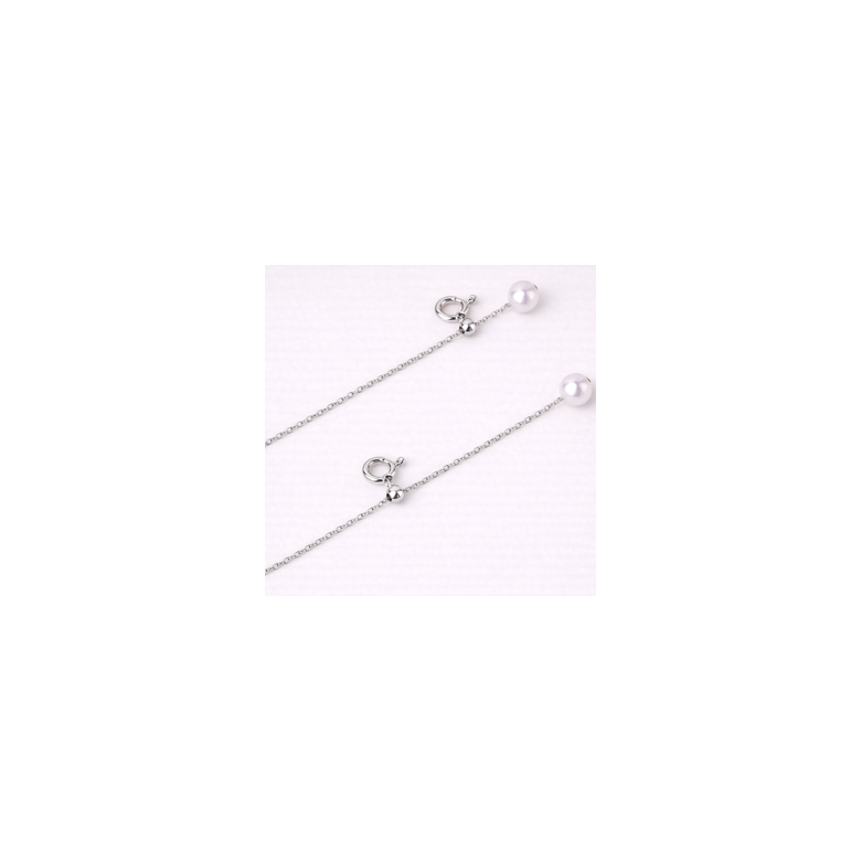 Chaîne maille forçat. Or blanc 18cts, 35-45cm, ajustable. 1.0gr - 1