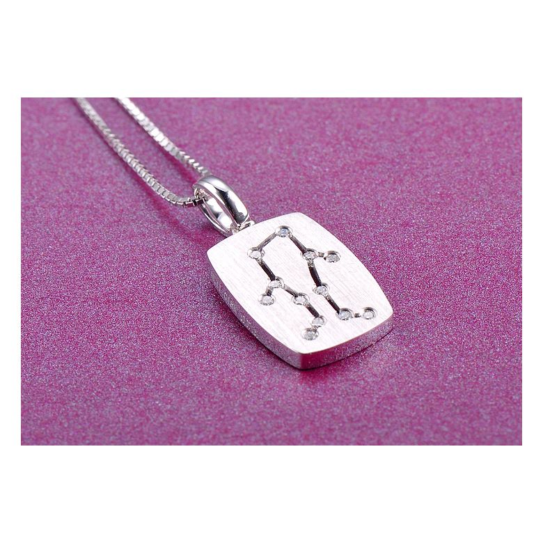 Pendentif astrologique. Constellation des gémeaux. Or blanc, diamants - 4