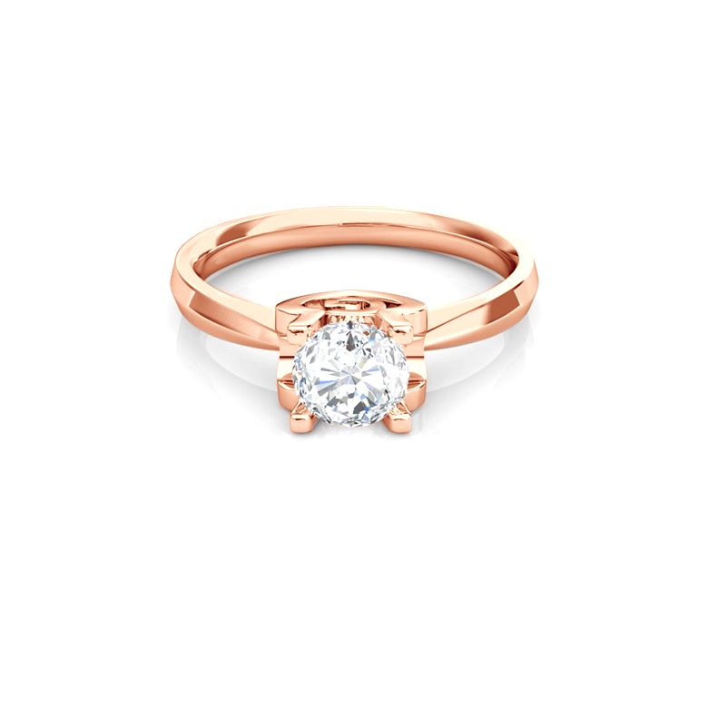 Bague prénom - Lettre G - Diamant, or rose | Gemperles - 3