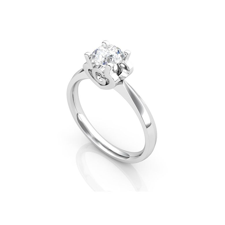 Bague prénom - Lettre G - Diamant, or blanc | Gemperles - 2