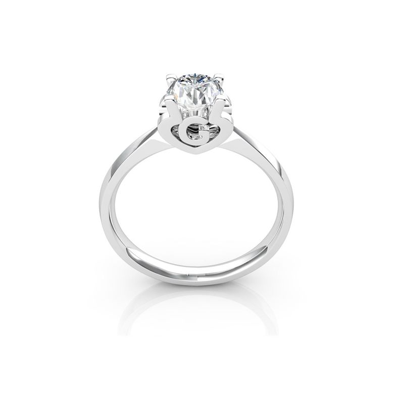 Bague prénom - Lettre G - Diamant, or blanc | Gemperles - 1