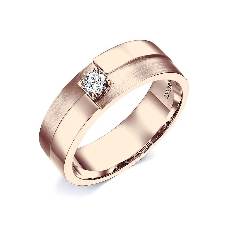 Bague or rose et diamant pour homme - Style épuré, sobre et moderne - 1