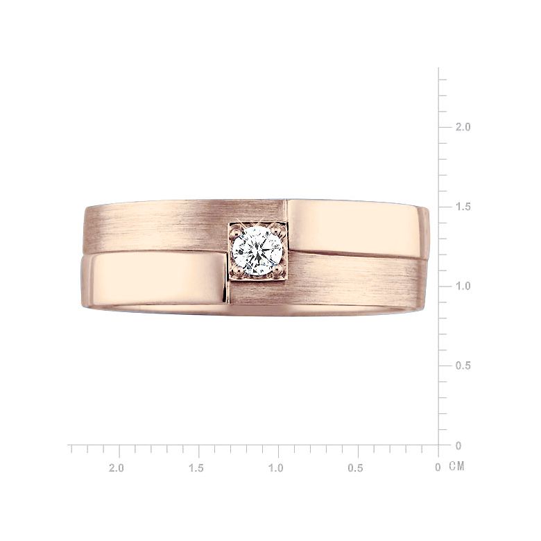Bague or rose et diamant pour homme - Style épuré, sobre et moderne - 2